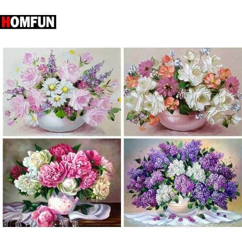 HOMFUN Full Square/Round Drill 5D DIY Diamond Painting "Flower landscape" Embroidery Cross Stitch 5D Home Decor Gift