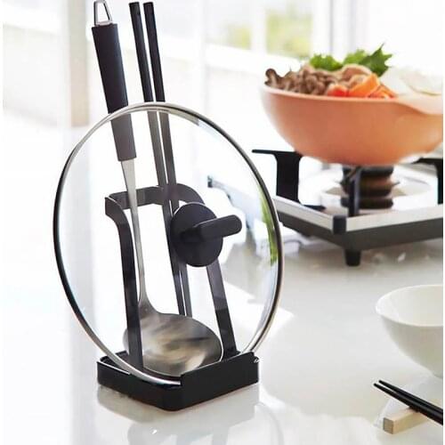 Home Ladle Holder Storage Soup Spoon Tray Lid Stand Spatula Organizer Cover Shelf Kitchen Utensils Rack Pot