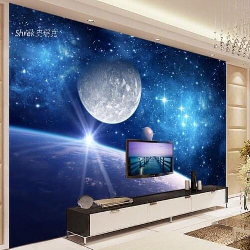 Photo wallpaper 3D film television wall murals universe stars living room bedroom sofa TV wallpaper mural