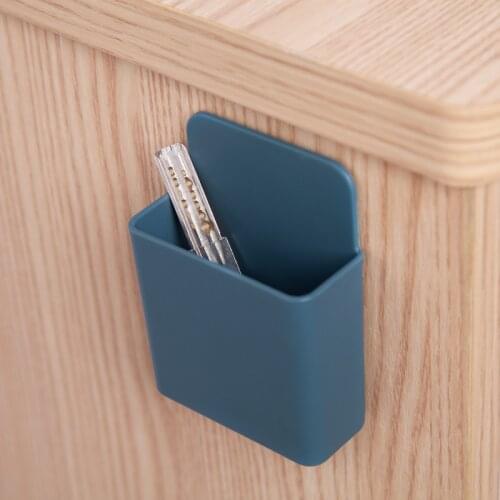 Creative Pasteable Pen Holder Desktop Storage Boxes Desk Organizer Office Storage School Stationery Holders