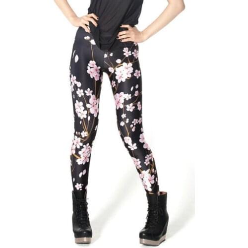 New Fashion Women leggings flowers Printed color legins leggins pant autumn summer legging for Woman trousers