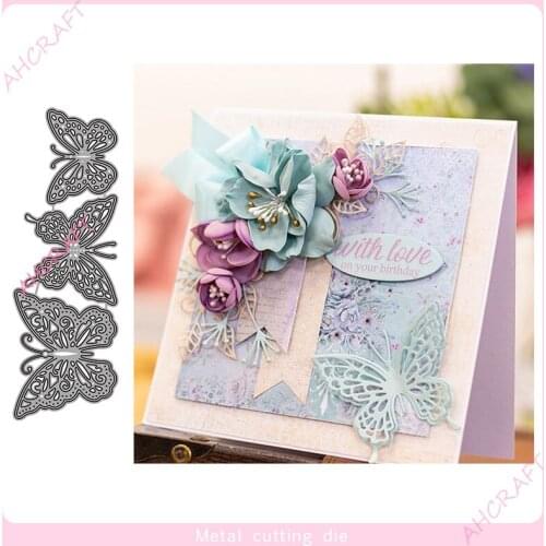 Three Butterflies Metal Cutting Dies for DIY Scrapbooking Photo Album Decorative Embossing Paper Card Crafts Die 2021