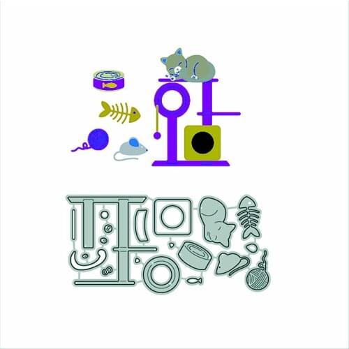 Cat, fish, mouse Metal Cutting Dies for DIY Scrapbooking Album Paper Cards Decorative Crafts Embossing Die Cuts