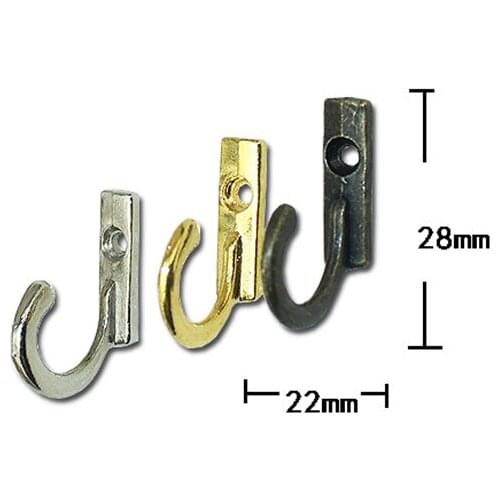 Key Mini Hangers,Antique Style Alloy Hook Decorative Furniture Wood Board Mounted Robe Hooks,28*22mm,40Pcs