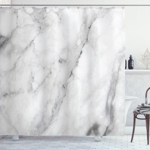 Marble Shower Curtain Set Neutral Colors of Stains Stone Print Curtain for Bathroom Decor 12 Hooks Decorative Bath Accessory