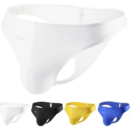 Mens Fashion Solid Color Breathable Comfortable Briefs Thong Swim Trunks Bikini Sissy Panties Mens Thongs And G Strings Gay New
