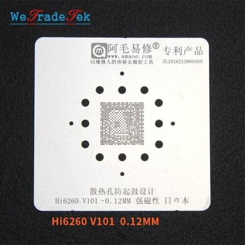 BGA Reballing Stencil Kit Tin Plant Net Solder 0.12mm Thickness for Huawei CPU HI6260 V101 Solder Template