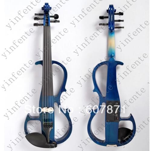 New blue 5 string 4/4 Electric violin silent wonderful tone Any color