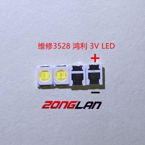 HONGLI TRONIC SINGLE CHIP LED Backlight 1210 3528 2835 1W 3V 100LM Cool white LCD Backlight for TV TV Application 100pcs
