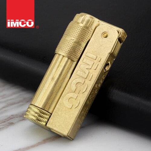 IMCO Original Classic Copper Lighter Refillable Kerosene Oil Gasonlion Petrol Flint Ignition Fire Cigarette Lighter Isqueiro