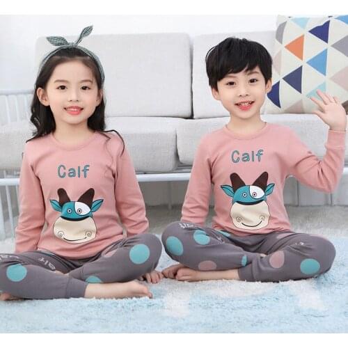 Kids Clothes Sleepwear For Boys Girls Pajamas Christmas Pyjamas Kids Cotton Cartoon Pijamas Infantil Sleepwear 2PCS Home Suits
