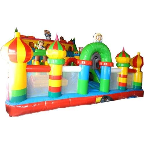 Popular giant inflatable bouncer slide commercial inflatable fun city for kids