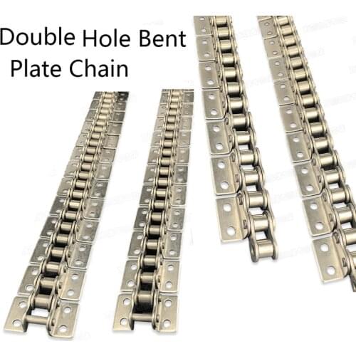 Industrial Transmission Chain 304 Stainless Steel Bent Plate Chains with Ear 08B Single-side Double-side Single-hole Double-hole