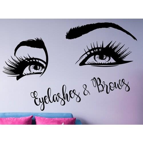 Eyelash Wall Decal Eyelashes Extension Vinyl Wall Sticker Beauty Salon Decor for Wall Window Home Decoration Girls Bedroom G15