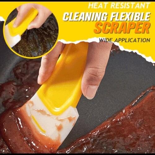 Silicone Heat Resistant Cleaning Flexible Scraper Beef Meat Egg Kitchen Scraper Wide Pizza Cooking Tools Shovel Non-stick