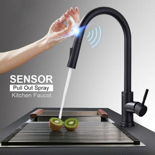 Touch Sensor Kitchen Faucets Gold Pull Out Sensor Faucet Stainless Steel 360 Rotation Crane Induction Mixed Tap Touch Sink Tap