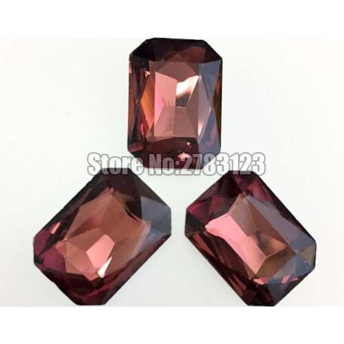Super flash Wine red Rectangle octagon shape crystal glass pointback loose rhinestones,diy Clothing accessories SWCP017