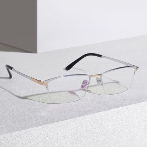 Titanium Glasses Frame Men Vintage Half Rim Eye Glasses Optical Eyeglasses Myopia Prescription Eyeglasses Frames Eyewear Oculos