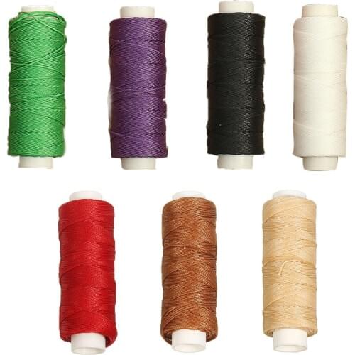 Top Durable 50 Meter 0.45mm Round Leather Waxed Thread Cord for DIY Handicraft Tool Hand Polyester Stitching Thread Multicolor