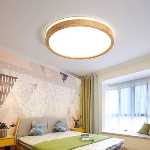 Japanese Style Ultra-thin Solid Wood Led Ceiling Lamp Top Glow Design Eye Protection Lamp for Bedroom Living Room Kitchen Study