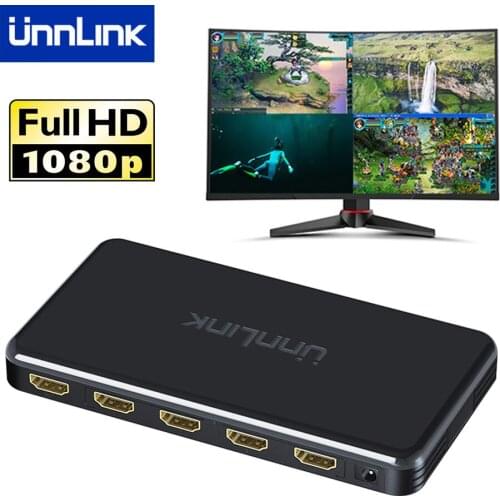 Unnlink 4x1 HDMI-compatible Multi-viewer Seamless Switcher FHD 1080P 60Hz for tv box nintend switch ps3 ps4 xbox 360one