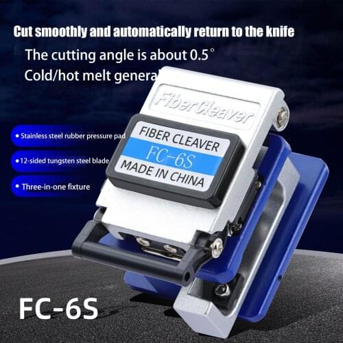 High Precision FC-6S Fiber Optic Cleaver 5,0000 Times Fiber Optic Cutting Tool 12 Surface Blade Tools