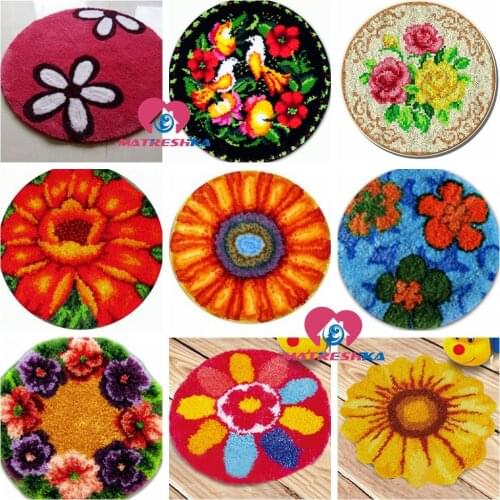 Diy Latch Hook Rug Kits"flower rug"knitted carpet embroidery klink haak kleed needle for carpet embroidery Foamiran for crafts