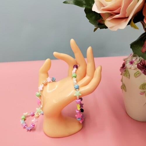 Orange Resin Ok Gesture Female Hand Mannequin Jewelry Stand Holder