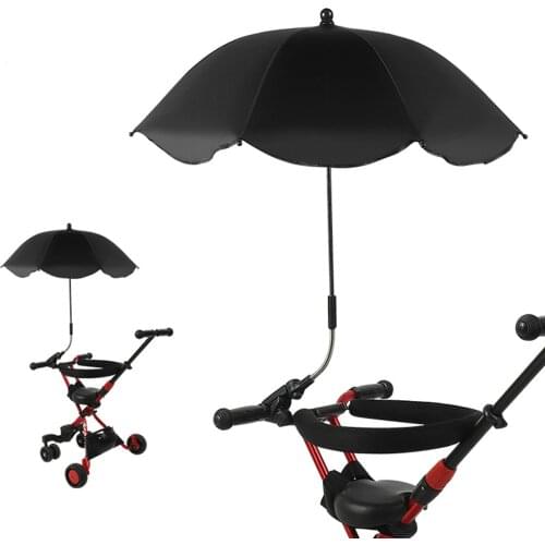 Stroller Sun Umbrella With Silver Glue Waterproof 360 Bendable Screw Fixed Thickened Silver Plastic Sun Umbrella Cloth