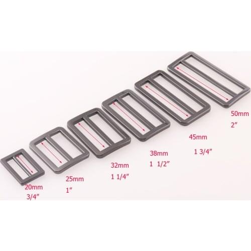 10PCS/lot 20/25/32/38/45/50mm Gunmetal Alloy Slider Buckles Tri Glide Adjustable Buckles for Backpack Bag Webbing garment sewing
