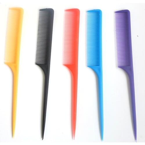 100 Pieces Colorful Plastic Pointed Rat Tail Combs For Salon Hairdresser Hair Cutting Styling Makeup Comb Brush