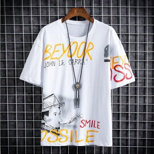 2021 New Summer Men Cotton T-shirt Mens Letter Printed Male Fashion Tee Shirts Casual T Shirt for Man Plus Size 3XL