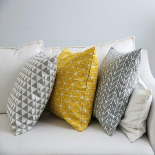45X45Cm Pillowcase Sofa Throw Decor Cushion Cover Prismatique Plaid Cushion Cover Plaid On The Sofa Cotton Linen Pillow Cover