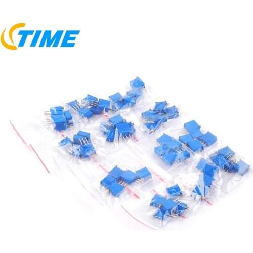 60PCS 12values each 5pcs 3296 Variable potentiometerVariable Resistor Assorted Kit