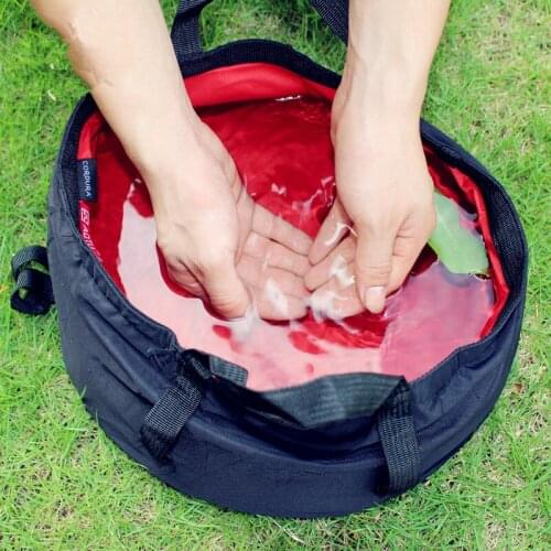 8.5L Ultra-light Portable Folding Washbasin Camping Basin Bucket Outdoor Survival Travel Kits Army Tactical Military Equipment