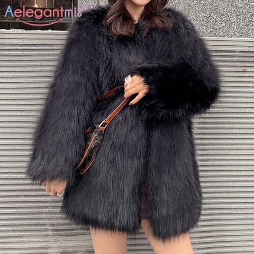 Aelegantmis Artificial Fur Coats