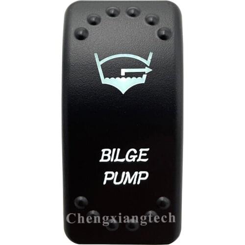 Dual White Led Light 12V 24V Car Boat Caravan Rocker Switch Laser Engraving BILGE PUMP, 5 Pin On Off SPST Waterproof