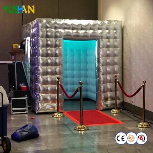 Shiny Silver Photo booth Wedding Backdrop inflatable photo booth Props kiosk photo booth shell party backdrops Newest 2018 sale