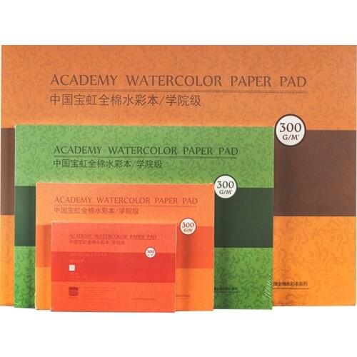 Watercolor Paper 100% Cotton Pulp 300gsm Multi Size Sketchbook Water Soluble Color Lead Travel Painting Hand Drawn Paper Pad
