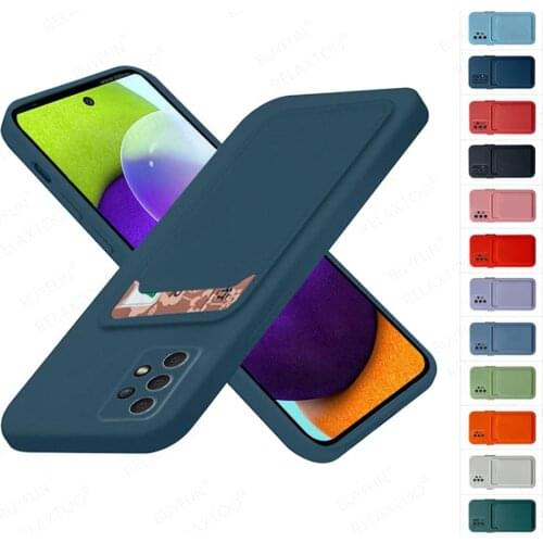 Soft TPU Card Wallet Case For Samsung Galaxy A52 A22 A32 A82 A72 A12 A02 A02S A 52 22 32 72 82 02 Camera Protection Cover Fundas