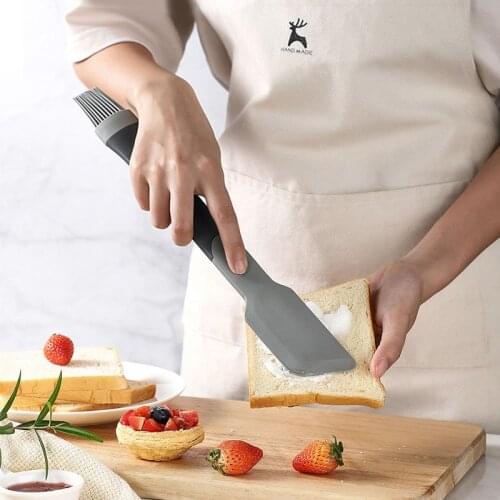 Dual-Purpose Silicone Scraper Cream Butter Spatula Baking Scraper Oil Brush Spatula Oil Sweep Household Kitchen Baking Tools