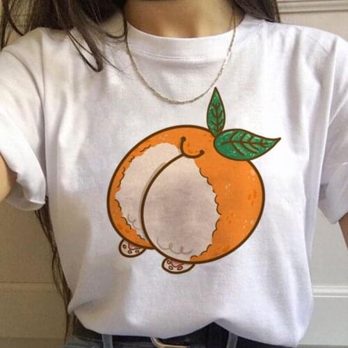 Peach Harajuku Small Fresh T Shirts Women Ullzang Korean Style T-shirts 90s Peachy Graphic Tshirts Fashion Funny Top Tees Female