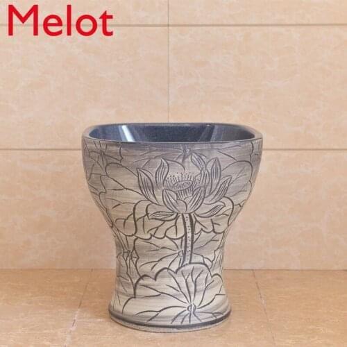 Ceramic Mop Pool Household Art Mop Basin Balcony Mop Pool Square Integrated Mop Sink Mop Basin