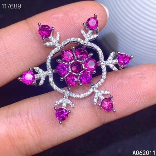 KJJEAXCMY fine jewelry natural garnet 925 sterling silver noble girl new pendant necklace chain support test