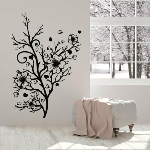 Beautiful Bouquet Wall Decal Bush Grass Flowers Floral Motif Vinyl Wall Sticker Home Decoration Accessories For Living Room Z574
