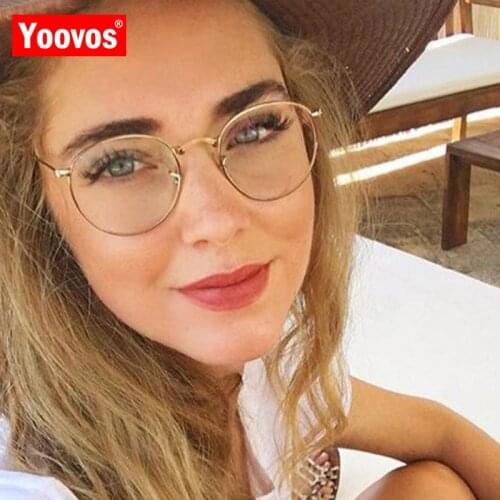 Yoovos Round Glasses Women Rerto Glasses Frame Women Luxury Eyeglasses Frame For Women/Men Mirror Okulary Circle Glasses Eyewear