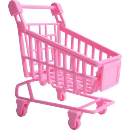 1/12 Dollhouse Mini Cute Supermarket Props Shopping Cart Miniature Landscape