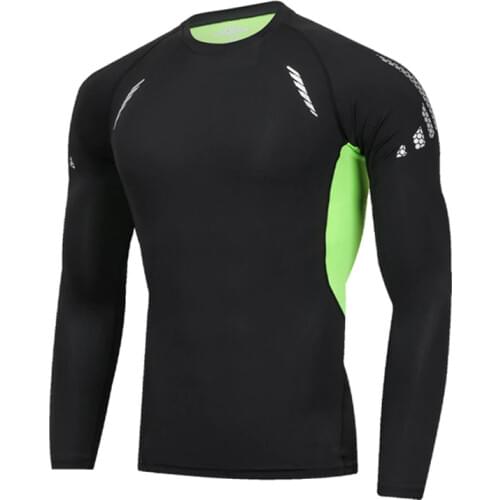 Mens Fitness T Shirt Bodybuilding Long Sleeve Gym Shirt Sports Rashguard Men Quick Dry Clothes Long Sleeved T-Shirt Workout Male
