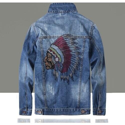 Mens Denim Two Piece Set Cowboy Retro Embroidery Jacket Hole Ripped Jeans Matching Sets Male Casual Slim Fit Suit Plus Size 5XL