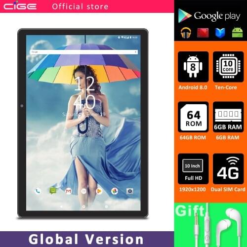 N9 10 inch Tablet PC Dual 4G LTE 6GB RAM 64GB ROM Android 8.0 10 Core Tablets Dual Camera Bluetooth 2.4 5G WiFi GPS 10.1
